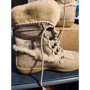 Tecnica Women's NWOT Tan Boots Fur Leather Suede Sz EU 36 Size 5.5